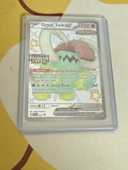 Pokemon TCG Great Tusk EX 072 Paldean Fates Stamped Black Star Promo - Image 1
