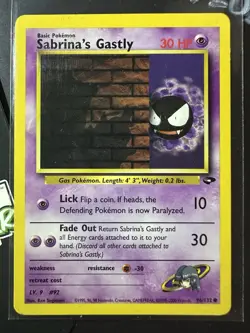 Sabrina's Gastly 96/132, Gym Challenge, Pokemon TCG, WOTC, 2000, Common, NM - Image 1