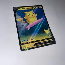 Surfing Pikachu V - 008/025 - Pokemon Celebrations Sword & Shield Rare Card NM - Image 1