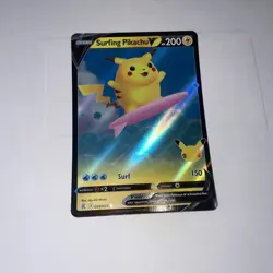 Surfing Pikachu V - 008/025 - Pokemon Celebrations Sword & Shield Rare Card NM - Image 2