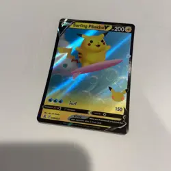 Surfing Pikachu V - 008/025 - Pokemon Celebrations Sword & Shield Rare Card NM - Image 3