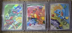 Pokemon TCG First Partner Illustration Collection Series 1 Kanto Gen 1 3 Cards - Image 1