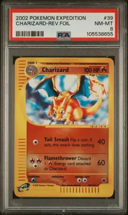 PSA 8 Charizard 39/165 Reverse Holo Expedition 2002 Pokemon Card E-Reader WOTC - Image 1