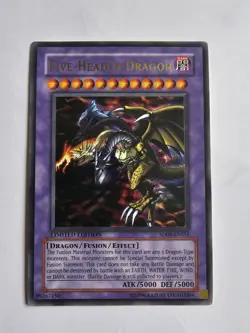 Yugioh Card Five-Headed Dragon Secret Rare 9.5 Mint SD09-ENSS1 2006 - Image 1