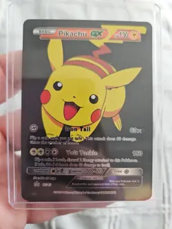 X2 Pikachu GX & Pikachu GX Black Foil Fan Art Vinyl Collector Pokemon Card - Image 1
