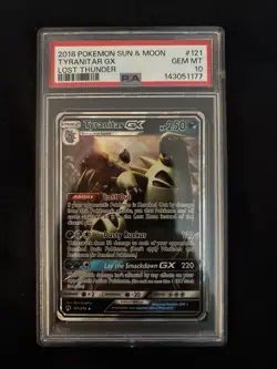 Pokemon TCG Tyranitar GX Lost Thunder Holo Ultra Rare Card 121/214 PSA 10 - Image 1