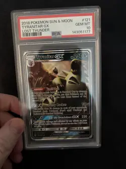 Pokemon TCG Tyranitar GX Lost Thunder Holo Ultra Rare Card 121/214 PSA 10 - Image 5