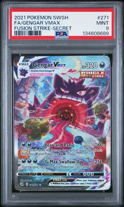 2021 POKEMON SWORD & SHIELD FUSION STRIKE SECRET #271 FULL ART/GENGAR VMAX PSA 9 - Image 1