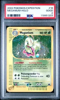 PSA 2 2002 Expedition Meganium Holo Foil 18/165 WOTC E-Reader Series Pokemon - Image 1