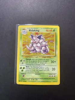 Nidoking 011/102 Base Set Holo Unlimited Pokemon WOTC MP - Image 1
