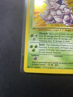 Nidoking 011/102 Base Set Holo Unlimited Pokemon WOTC MP - Image 5