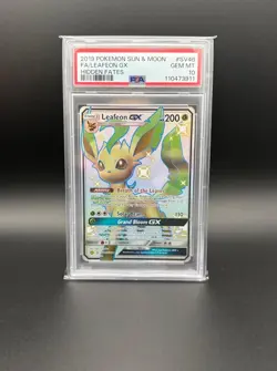 PSA 10 2019 Pokemon S & M Hidden Fates #SV46 Leafeon Gx FA GEM MINT - Image 1