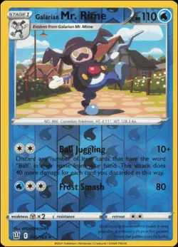 Pokemon - Galarian Mr. Rime #035/163 - SWSH05: Battle Styles Reverse Holo - Image 1