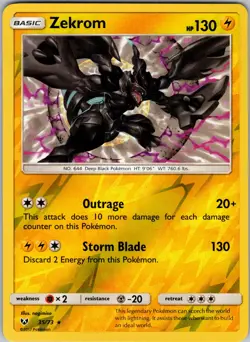 Zekrom 35/73 Shining Legends Reverse Holo Pokemon TCG NM - Image 1