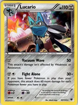 Lucario (63) 63/124 XY - Fates Collide Pokemon NM Holo - Image 1