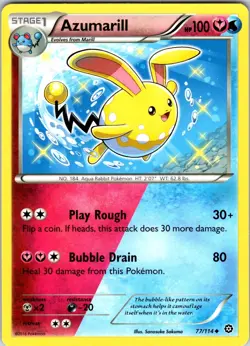 Azumarill 77/114 XY - Steam Siege Pokemon TCG NM Normal - Image 1
