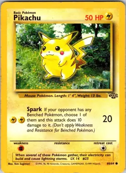 Pikachu 60/64 Jungle Pokemon MP Unlimited - Image 1
