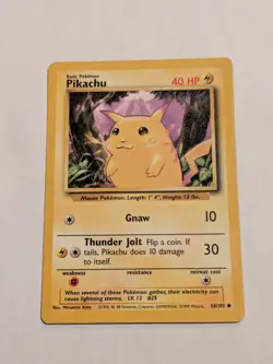 Pikachu (Yellow Cheeks) 58/102 - Pokemon TCG - MP (#8) - Image 1