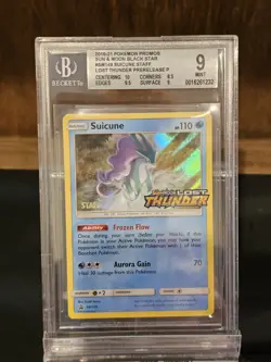 2018 Suicune Staff Pokemon Promo sm149 BGS 9 Lost Thunder Prerelease Sun Moon - Image 1