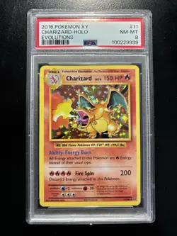 2016 POKEMON XY EVOLUTIONS # 11 CHARIZARD HOLO PSA 8 English - Image 1
