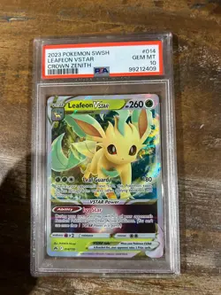 POKEMON 2023 Crown Zenith LEAFEON Vstar #014 PSA 10 Gem Mint RARE - Image 1