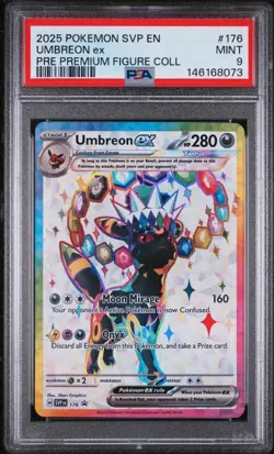 2025 POKEMON SVP EN-SV BLACK STAR PROMO #176 UMBREON EX PSA 9 - Image 1