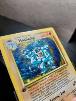 1999 Pokemon Base Set 1st Edition Machamp 8/102 Holo Rare WOTC - HP - Image 4