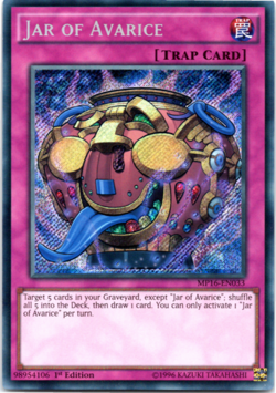 Jar Of Avarice - MP16-EN033 - Secret Rare - 1st Edition Yugioh - Image 1