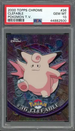 PSA 10 Clefable Topps Chrome Pokemon T.V. #36 Holo Pokemon Card B22 - Image 1