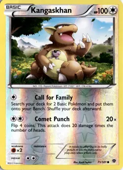 Kangaskhan 71/101 Reverse Holo Plasma Blast Pokemon Card TCG - Image 1