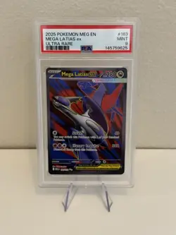 2025 Pokemon Mega Evolution # 163 Mega Latias EX Ultra Rare PSA 9 Card MINT! - Image 1