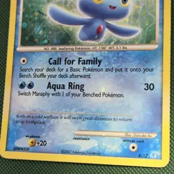 WHOLE SWIRL 🌀💫 BLEED ERROR Manaphy 4/12 Diamond Kit Holo Cosmos Pokemon Card - Image 4