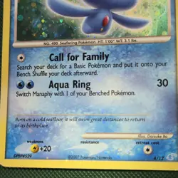 WHOLE SWIRL 🌀💫 BLEED ERROR Manaphy 4/12 Diamond Kit Holo Cosmos Pokemon Card - Image 5