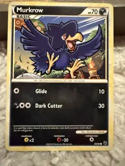 Pokemon TCG Murkrow HS-Undaunted 59/90 Regular Common - Image 1
