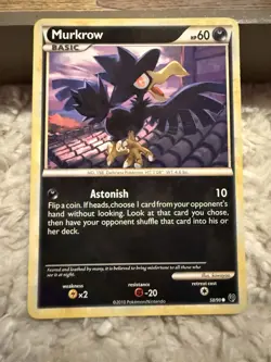 Pokemon TCG - Murkrow - HGSS Undaunted 58/90 - Regular Common - LP - Image 1