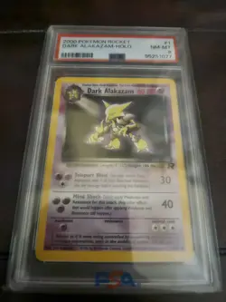 Pokemon Team Rocket Dark Alakazam Holo Rare 1/82 PSA 8 English 2000 - Image 1