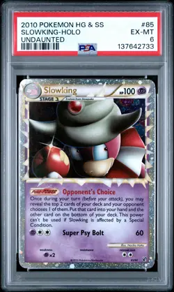 2010 POKEMON HEARTGOLD & SOULSILVER UNDAUNTED #85 SLOWKING-HOLO PSA 6 - Image 1
