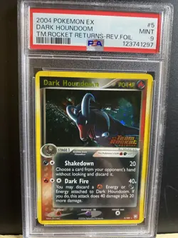 2004 Pokemon EX Team Rocket Returns Dark Houndoom Reverse Foil 5/109 PSA 9 - Image 1