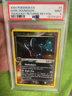 2004 Pokemon EX Team Rocket Returns Dark Houndoom Reverse Foil 5/109 PSA 9 - Image 3
