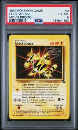 1999 Pokemon Movie Promo Electabuzz #2 Black Star PSA 6 – Vintage TCG - Image 2