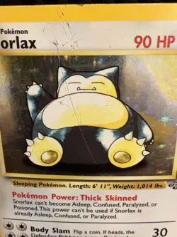 1999 Pokemon Jungle Snorlax 11/64 Holo HP Heavy Play WOTC Vintage - Image 2