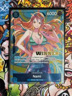 Nami Winner P-112 Heroines Battle Promo One Piece Card English Version with Gift - Image 1