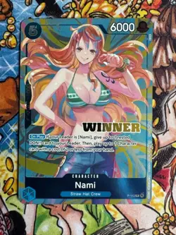 Nami Winner P-112 Heroines Battle Promo One Piece Card English Version with Gift - Image 2