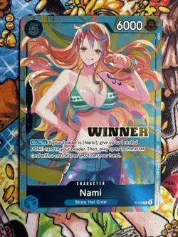 Nami Winner P-112 Heroines Battle Promo One Piece Card English Version with Gift - Image 4