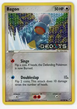 Pokemon Card Bagon 52/107 Reverse Holo Foil EX Deoxys EX - Image 1