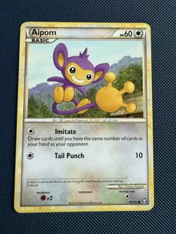 Aipom 55/102 HGSS Triumphant Pokemon Card LP - Image 1