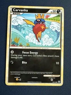 Carvanha Common - HGSS Triumphant 59/102 2010 Pokemon Card - Image 1