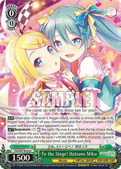 TO THE STAGE! HATSUNE MIKU Weiss Schwarz Card #PJS/S91-E032 R - Image 1