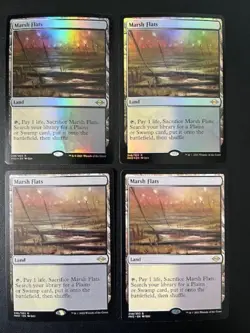 MTG- Marsh Flats x4 - MH2 (Two are FOIL) - Image 1