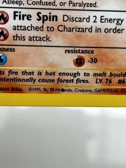Pokemon TCG Charizard (BLACK DOT ERROR 🔥) 4/102 Base Set Holo Unlimited Rare - Image 3